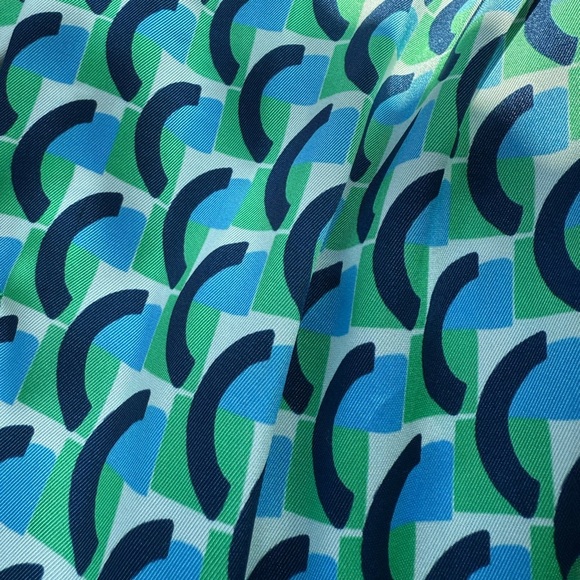 ZARA retro geometric print long sleeve button down shirt dress OVERSIZED Small - Picture 11 of 12